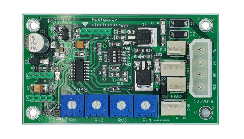Twin Sensor Temperature Controlled PWM Computer Dual Fan Controller with Adjustable Speed Rise